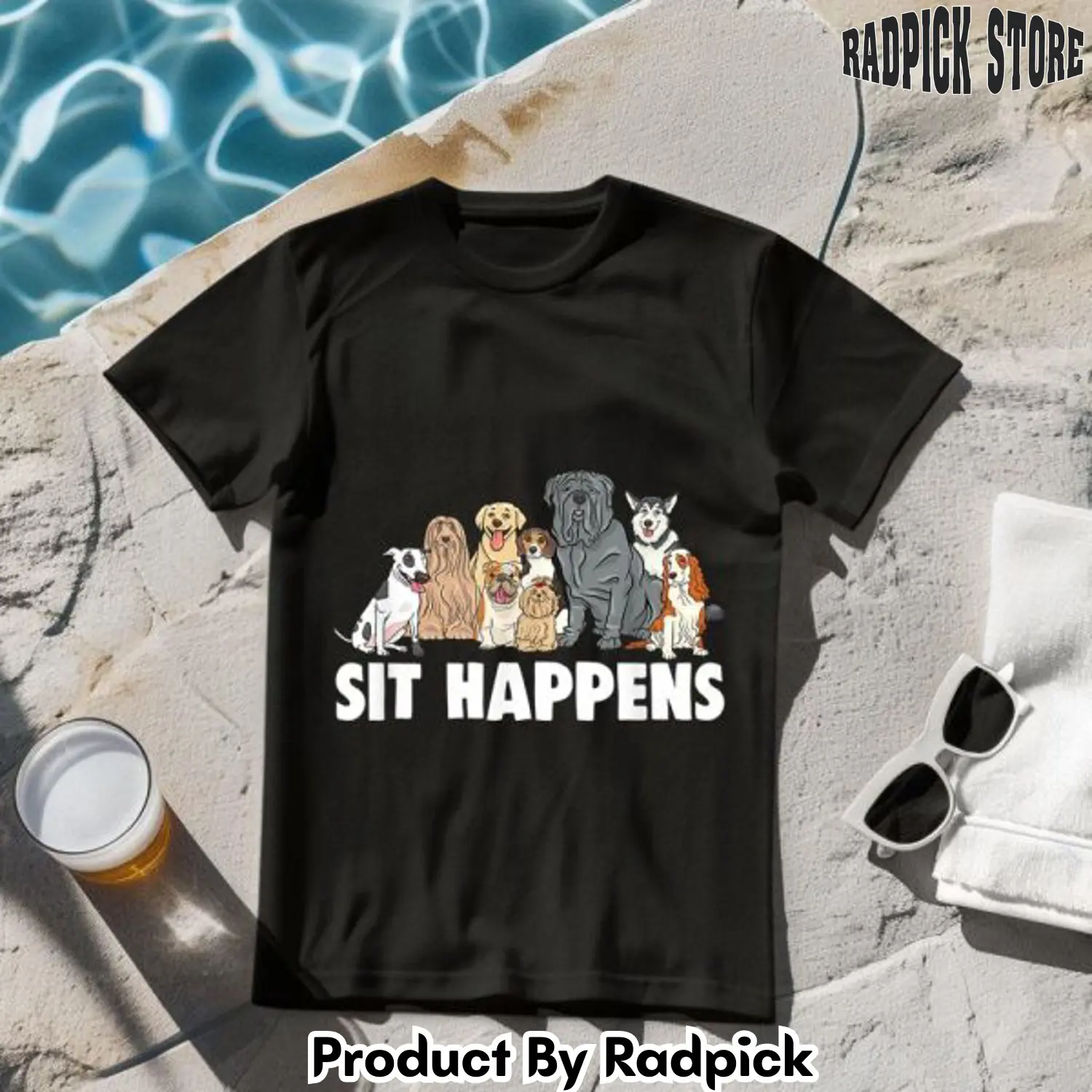 Dog training sit happens tshirt rp2555028